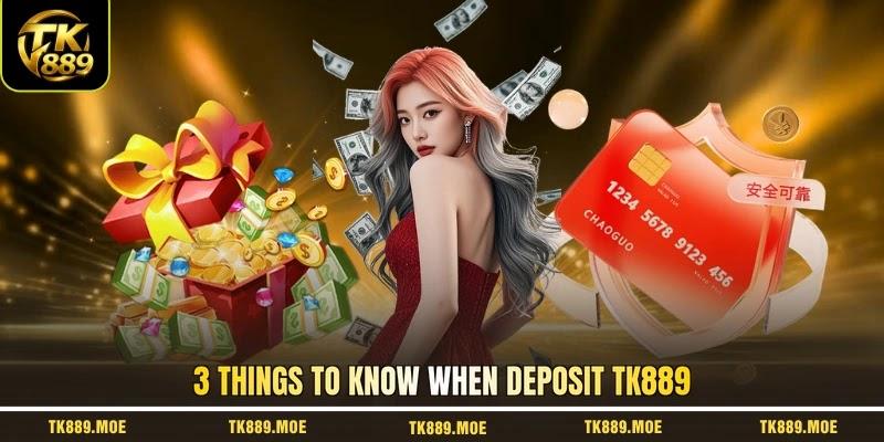 3 things to know when deposit TK889 3 things to know when deposit TK889