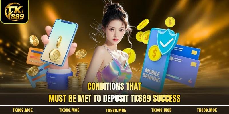 Conditions that must be met to deposit TK889 success Conditions that must be met to deposit TK889 success